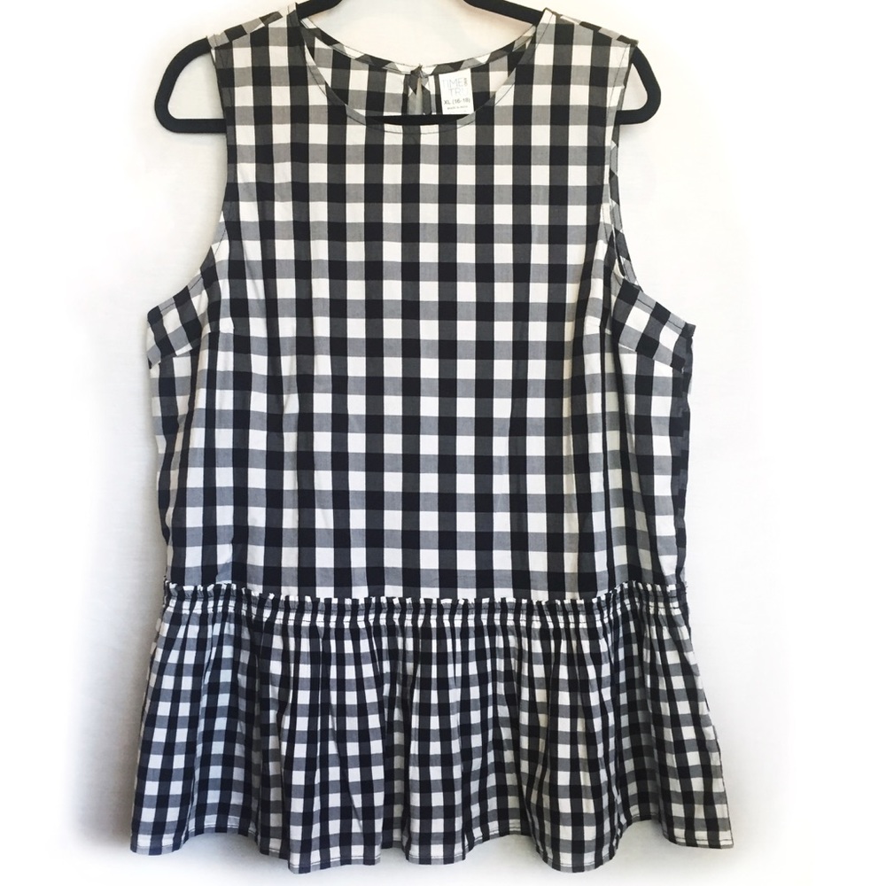 Time and Tru black gingham sleeveless top size xl